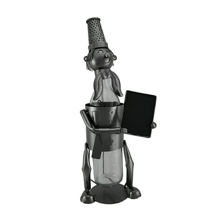 - Wine of the Day Happy Chef Holding Chalkboard Metal Bottle Holder