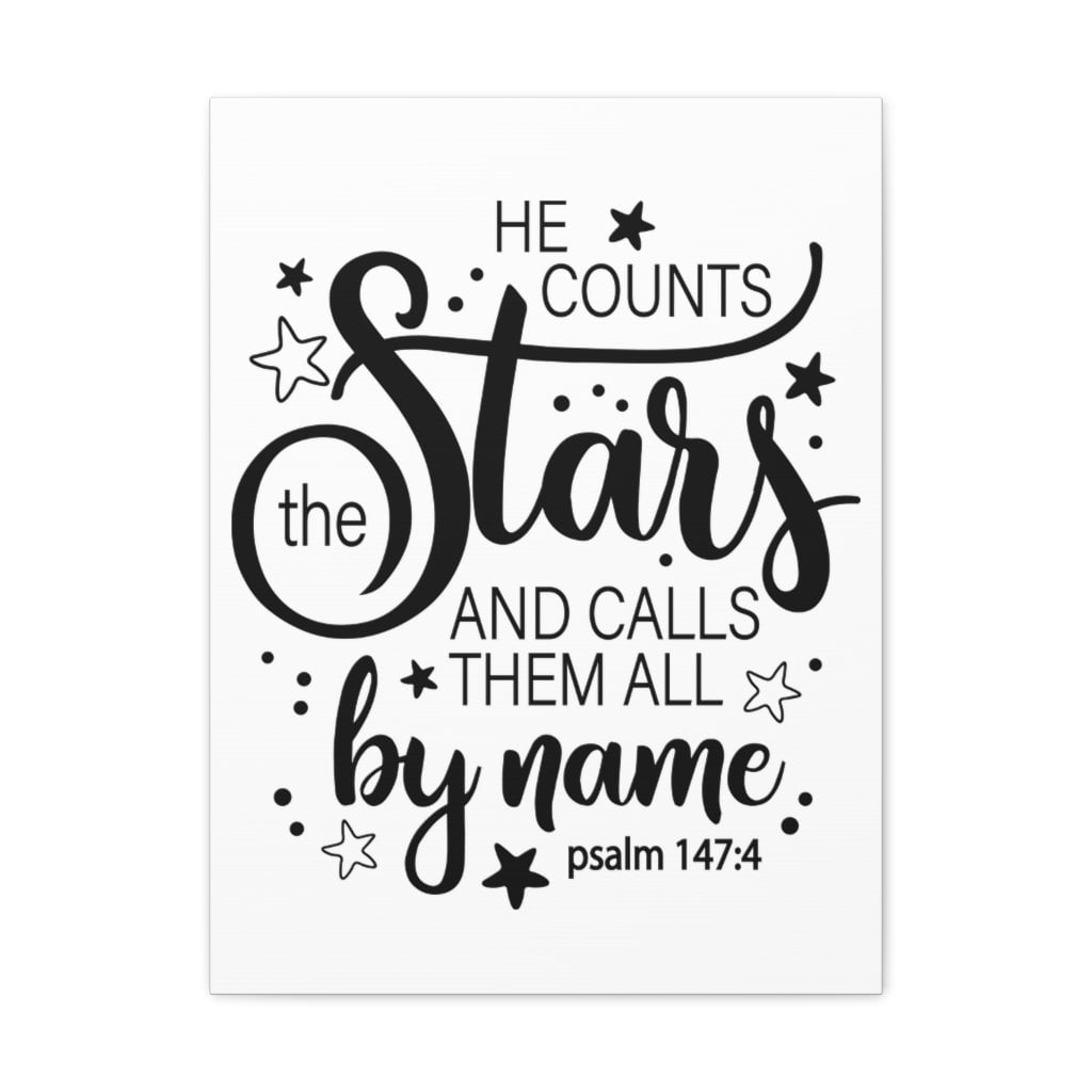 Scripture Walls He Counts The Stars Psalm 147:4 White Christian Wall ...