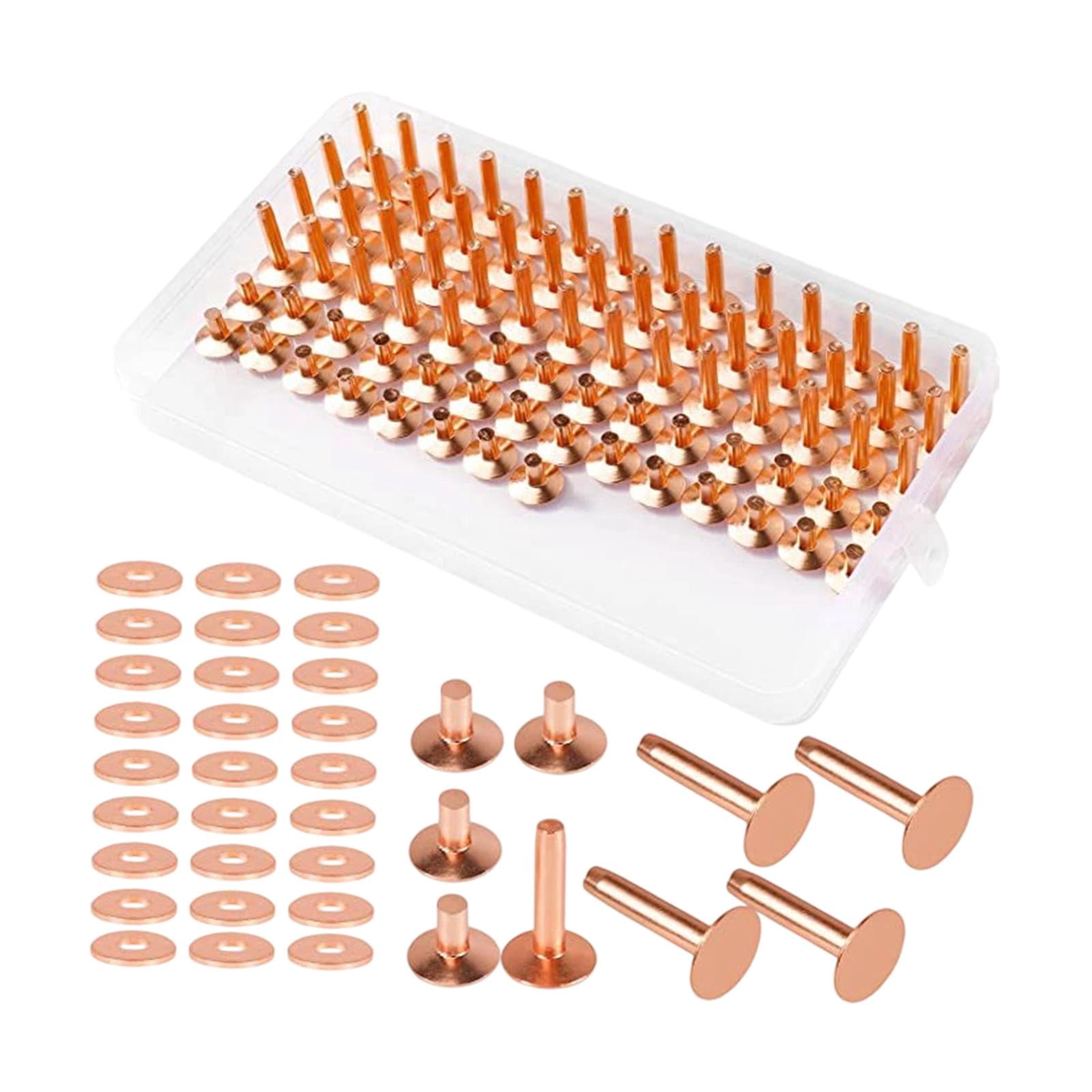 GUOOL Rivets for Leather Burrs Washers without Pattern Smooth Rivet Setting Tool Fastener Kit for Clothing Belts Strap Jeans Jacket