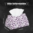 thumbnail image 6 of Lsque Violets Flowers Printed Long Tissue Box Cover Holder, Facial Paper Organizer Dispenser,Triangle with Bottom Belt, PVC Leather Decorative Organizer, 6 of 9