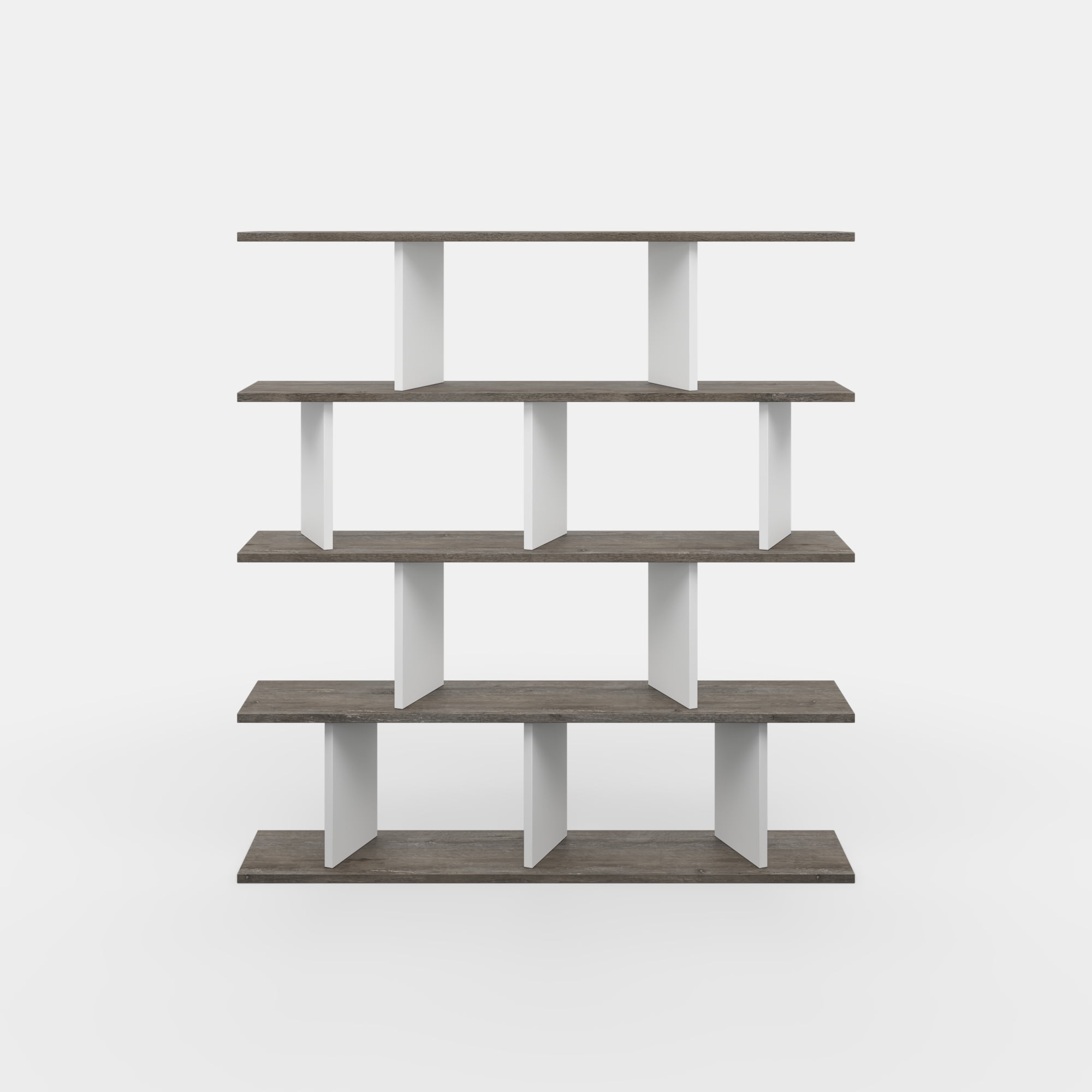 Ada Home Decor Jorin 4 Tier Open Shelf Cube Bookcase, Wenge/White