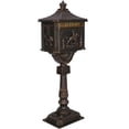 thumbnail image 5 of Mailbox, Heavy Duty Cast Aluminum Security Postal Box, Antique Post-Mounted Mail Box with 2 Keys for Courtyard Villa Decoration - Bronze, 5 of 7