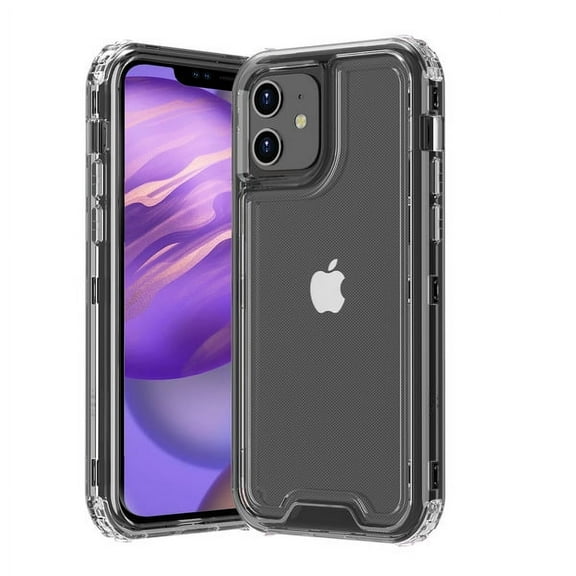 Apple iPhone 12, 12 PRO /6.1" Case Hybrid Shockproof PC TPU Silicone Protective Smoke Transparent Phone Cover for iPhone 12 /iPhone 12 PRO