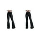thumbnail image 4 of Sonducket Pantalones vaqueros de pierna ancha para mujer, pantalones largos de cintura alta con correa, pantalones vaqueros informales para Negro 2XL 2Conjunto, 4 of 6