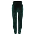thumbnail image 4 of HXWCHs Women's Solid Color Elastic Waist Straight Leg Casual Trousers for Everyday Wear M Green, 4 of 5