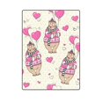 thumbnail image 1 of RYLABLUE Cheerful Children Pattern With Bear And Hearts Couch Sofa or Bed Fleece Blanket Throw 58x80 inches, 1 of 3