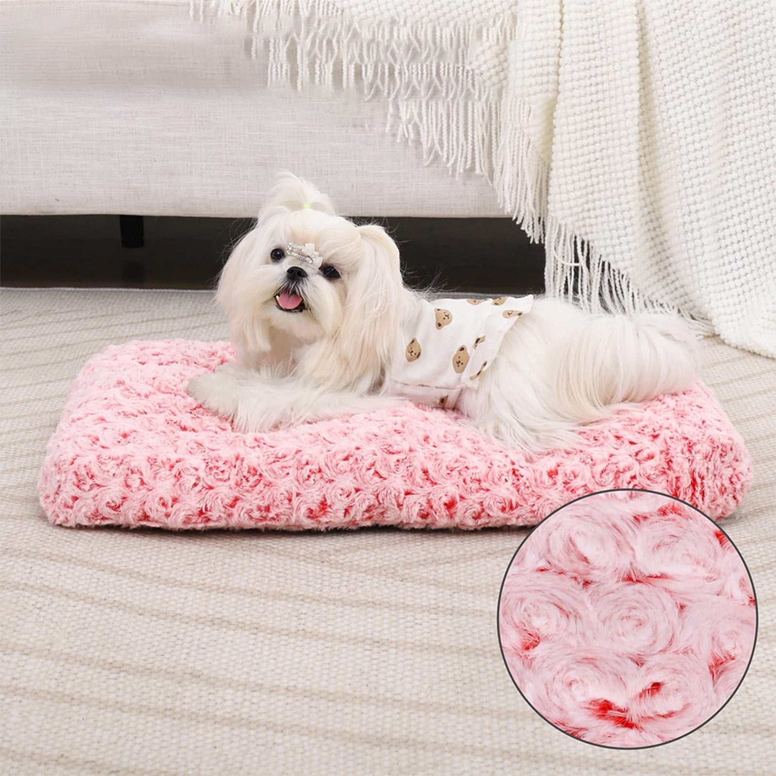 Orthopedic Pet Bed, Comfy Anxiety Pet Mattress, Non-Slip Bottom Dog Crate Foam Bed, Plush Pad for Puppies and Senior Pets, Durable Scratch-Resistant Dog Bed