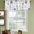 thumbnail image 3 of 2 Pack Valances for Window, Merry Christmas Short Curtains for Kitchen Bedroom Living Room, Winter Xmas Snowflakes Blue Yellow Rod Pocket Small Window Treatment Valance Drapes 42 x 12 Inch, 3 of 8