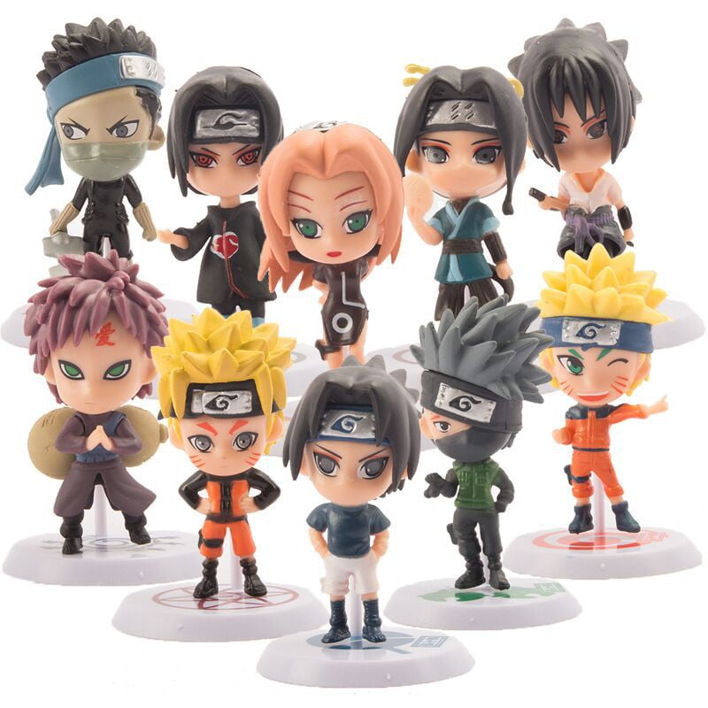 Pack of 10 Naruto Figure Chibi Figure Anime Figurine Birthday Gifts