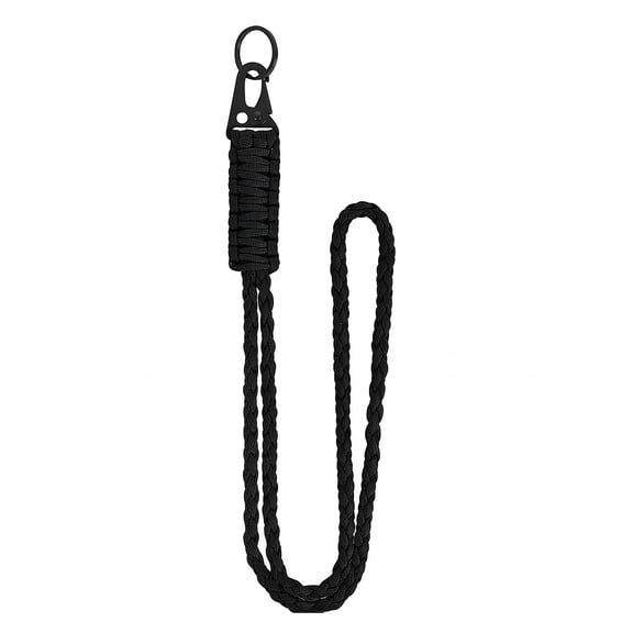 GASTROPOD Portable Braided Lanyard for Outdoor Activities Heavy Duty Paracords Lanyard with Buckle Strong Hanging Rope for Keychain Necklace ID Card Badge Holder Whistles Strap -Black