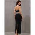 thumbnail image 6 of Women Celebrity Sexy Backless Halter Rose Jacquard Two Piece Midi Bandage Set 2024 Celebrity Designer Evening Party Women's Set, 6 of 7