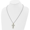 thumbnail image 4 of Stainless Steel Polished Yellow Ip Laser Cut Moveable Cross Necklace (22 X 24) Made In China srn723-22, 4 of 5