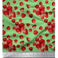 thumbnail image 1 of Soimoi Cotton Duck Fabric Raspberry,Strawberry & Cherry Fruits Fabric Prints by Yard 56 Inch Wide, 1 of 3