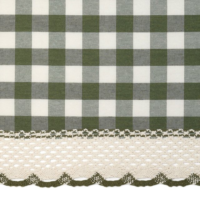 Country Farmhouse Plaid Buffalo Check Stain & Spill Proof Fabric Tablecloths Sage Green, 68