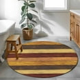 thumbnail image 4 of Vintage Wood Area Rug, Brown Wooden Broad Pastoral Style Washable Large Circle Carpet, Non Slip Round Rug for Living Room/Bedroom/Dining Room/Home Office/Dorm, 4 of 9