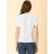 thumbnail image 5 of Blusa de verano Allegra K con cuello Peter Pan y mangas Abullonadas para Mujer Blanco L, 5 of 6
