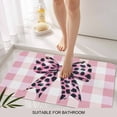 thumbnail image 6 of Checkered Bow Doormat Outdoor Entrance 24"x36", Butterfly Tie Pink Black Leopard Print Absorb Moisture Dirt Door Mats, Non-Slip Rubber Backing Floor Mats Indoor, Low-Profile Front Door Rugs, 6 of 9