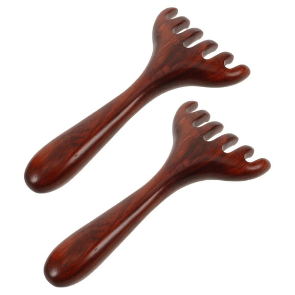 Foot Massage Comb, Five Touch Therapy Comb Massage, Scalp Massager Tool Wooden Foot Massager Wide Tooth Handle