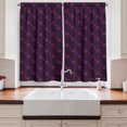 thumbnail image 2 of Ambesonne Dark Purple Kitchen Curtains, Floral Pattern Dots, 55"x45", Eggplant and Plum, 2 of 3