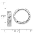 thumbnail image 4 of 14k White Gold Diamond-cut Hinged Hoop Earrings - 12mm, 4 of 6