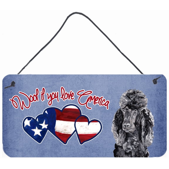 Woof if you love America Black Standard Poodle Wall or Door Hanging Prints