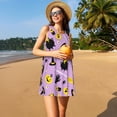 thumbnail image 4 of Vsdgher Cute Halloween Print Summer Dresses for Women Casual U Neck Beach Dress Sleeveless Tank Loose Sundress with Pocket -X-Large, 4 of 7