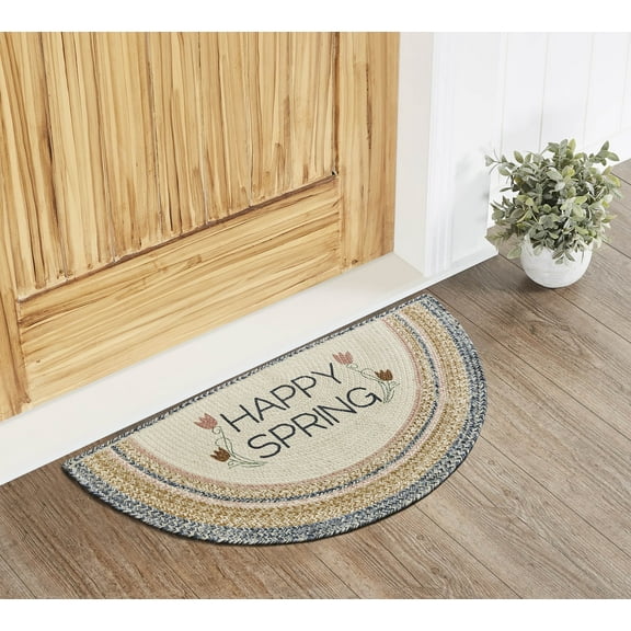VHC Brands Kaila Happy Spring Jute Half Circle w/Pad 19.5x36
