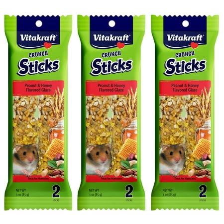 UPC: 0051233586601 | Vitakraft Crunch Sticks Hamster Treat – Peanut and Honey – Hamster Chew Sticks – Multi Pack of 3
