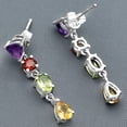 thumbnail image 2 of Sterling Silver Citrine, Peridot, Garnet & Amethyst Earrings Jewelry, 2 of 6