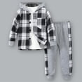 thumbnail image 2 of Towmus Toddler Boy Clothes Fall Winter Blouse Casual Flannel Shirt Tops Plaid Trendy Hoodie & Sweatpants Set 2Pcs Unisex Outfit 3~7 years, 2 of 9