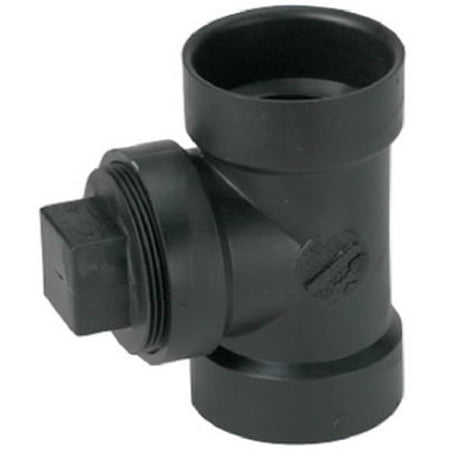 Mueller Industries 02997H ABS & DWV Clean Out Tee, Hub x Hub x Female Pipe Thread - 1.5 in