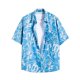 thumbnail image 3 of Camisas Para Hombre Manga Larga Moda de verano para hombres Ocio Balneario Playa Impresión digital 3D Camisa de manga corta Pantalones cortos Pantalones de playa Conjunto de dos piezas (Blue, XL), 3 of 6