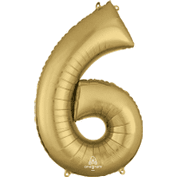 LRG SHP NBR 6 WHITE GOLD - 34IN