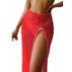 thumbnail image 4 of VISgogo - Falda de playa informal para mujer, de longitud media, a la moda, de color sólido, con cordón y abertura VISgogo moda, 4 of 10