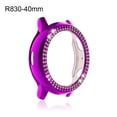 thumbnail image 4 of Watches Case Firmness Round Shape Hard Frame Bumper Sparkle Rhinestone Protector Chic Shockproof Solid Shell Watch Cover R830-40mm Purple, 4 of 8