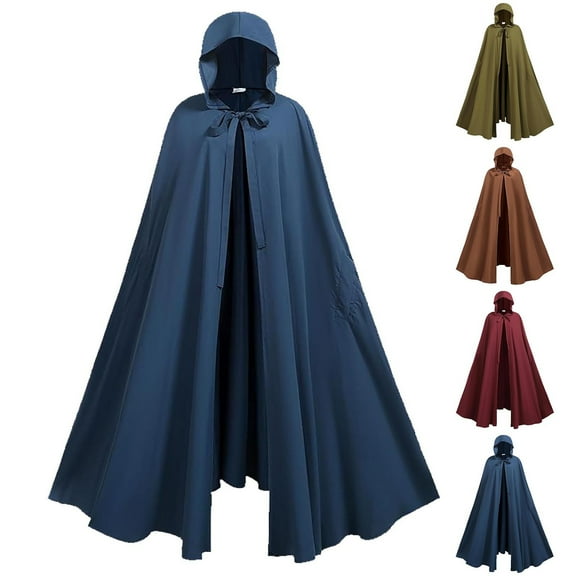 Hvyesh Medieval Cloak with Hood Halloween Renaissance Hooded Cape for Men and Women Gothic Cape Cosplay