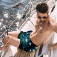 thumbnail image 2 of luoweisi Men's Beach Shorts Quick Dry Swim Trunks with Mesh Lining Plants under the Stars S, 2 of 5