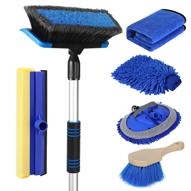 Cepillo para lavado de autos Wontolf, mango largo de 157 cm, cerdas suaves
