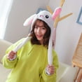 thumbnail image 3 of Cute Plush Bunny Rabbit Hat Rabbit Cap, Ear Moving Jumping Hat, 3 of 4