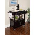thumbnail image 2 of Linon Judith 2-Tier Mobile Serving Cart with Gray & White Speckled Granite Top, 33.5" Length, Black, 2 of 21