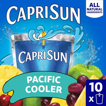 Capri Sun Pacific Cooler Mixed Fruit Juice Box Pouches, 10 Ct Box, 6 fl oz Pouches, Liquids(Pack of 2)