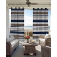 thumbnail image 6 of Grey Navy Blue Striped Kitchen Curtains Farmhouse Stripes Modern Abstract Art Cafe Short Curtains for Bathroom Blackout Window Curtain Small Window Treatment Drapes for Bedroom Living Room 52"x45"x2, 6 of 9