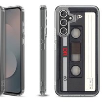 Shockproof Protective Phone Case Cover for Samsung Galaxy S25 FE, by OneToughShield - Vintage Cassette