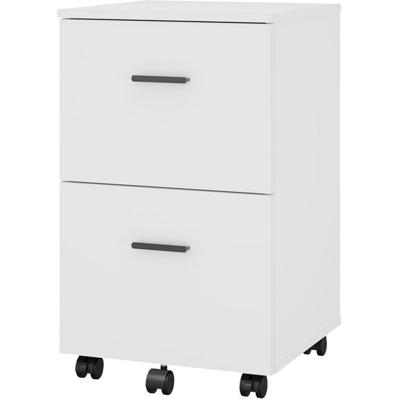 SSyao 2 Drawer Wooden Mobile File Cabinet, Rolling Filing Cabinet with Wheels, Under Desk Storage Organizer for Letter/A4 Sized Files Home Office (WHITEE)