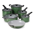 thumbnail image 1 of Tramontina 11 Piece Ceramic Nonstick Nesting Cookware Set Stackable, Space Saving Set - Sea Spray, 1 of 1