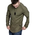 thumbnail image 3 of Camiseta ajustada de manga larga para hombre, camisa informal masculina con cuello redondo transpirable a la moda, 3 of 8
