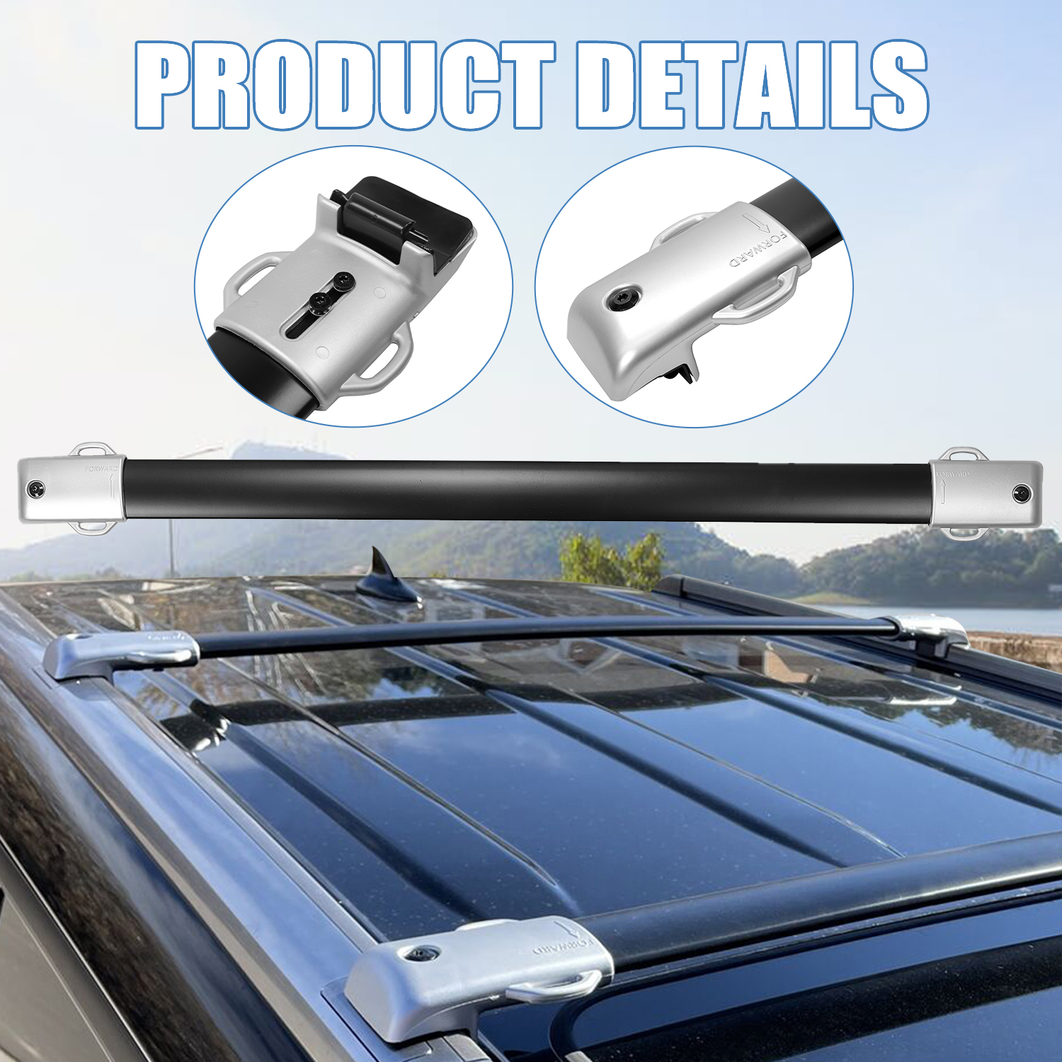 Kojem Roof Rack Cross Bars for Lexus GX460 Easy to Install, Black Aluminum