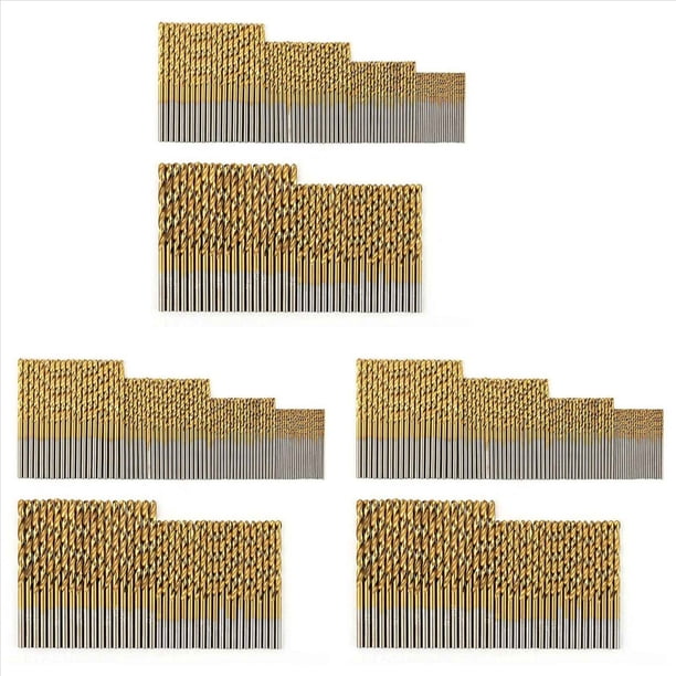 360 Piezas Juego de Brocas de Titaneo Brocas HSS para Metal, Acero, Madera, Plástico, Cobre, Aleación de Aluminio, 1 mm una 3.5 mm