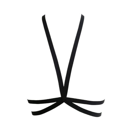 

Cathalem Vintage Negligee Large Women Girl Hollow Out Elastic Cage Bra Bandage Strappy Womens Leather Lingerie Bodysuit Underwear Black Small