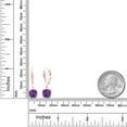 thumbnail image 5 of Gem Stone King 18K Rose Gold Plated Silver Purple Amethyst and White Diamond Earrings for Women (2.81 Cttw, Gemstone February Birthstone, Cushion 7MM), 5 of 6
